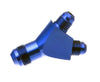Redhorse Performance 930-10-10-1 Y Fitting, -10 AN Male Inlet to dual -10 AN Male Outlets, flare to flare, aluminum, blue anodized, sold individually