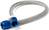 NOS 15210NOS -4 PTFE Lined Braided Stainless Steel Nitrous Supply Hose, 12 Inch length, -4 AN blue straight ends, sold individually