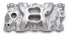 Edelbrock 2104 SBC Performer Intake Manifold for 262-400 V8 engines with '87-95 Cast Iron Heads and Canted Center Bolt holes, Idle-5500 RPM, Natural Finish