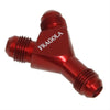 Fragola 900606-RD Red Y Fitting, -6 AN Male to -6 AN Male to -6 AN Male, flare to flare, aluminum, red anodized, sold individually