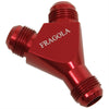 Fragola 900610-RD Red Y Fitting, -10 AN Male to -10 AN Male to -10 AN Male, flare to flare, aluminum, red anodized, sold individually