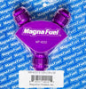 MagnaFuel MP-6222 Purple Y Fitting, -12 AN Male to -12 AN Male to -12 AN Male, flare to flare, aluminum, Purple anodized, sold individually
