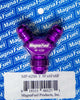 MagnaFuel MP-6286 Purple Y Fitting, -8 AN Male to -6 AN Male to -6 AN Male, flare to flare, aluminum, Purple anodized, sold individually