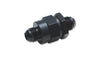 Vibrant Performance 11187 Black Check Valve, -6 AN male inlet and outlet, flapper style, high flow, aluminum, sold individually