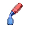 Fragola 224511 Expander Pro-Flow Race Hose End, -12 AN Hose to -10 AN Female, Series 2000, 45 degree, aluminum, red/blue anodized, sold individually