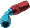 Fragola 226004 -4 Pro-Flow Race Hose End, -4 AN Hose to Female -4 AN, Series 2000, 60 degree, aluminum, reusable, red/blue anodized, sold individually