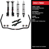 QA1 DK41-FMM3 Drag Racing Level 1 Suspension Kit, Ford Mustang 1990-93, includes Front Struts & Rear Single Adjustable Shocks, Rear Sway Bar, Boxed Arms
