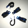 Earl’s 171210 Cushioned Hose Clamps, for a single 0.250 inch outside diameter hose or tube, aluminum, blue, sold as a set of 5