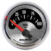 AutoMeter 1226 American Muscle 2-1/16” Oil Pressure gauge, Electrical, ranges from 0-100 PSI, silver face, analog, sold individually