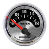 AutoMeter 1236 American Muscle 2-1/16” Water Temperature gauge, Electrical, ranges 100-250° F, silver face, analog, sold individually
