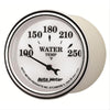 AutoMeter 1237 Old Tyme White II 2-1/16” Water Temperature gauge, Electrical, 100-250° F, LED lighting, white face, analog, sold individually
