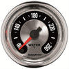 AutoMeter 1255 American Muscle 2-1/16” Water Temperature gauge, Electrical, Digital Stepper Motor, ranges 100-260° F, silver face, analog, sold individually