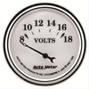 AutoMeter 1292 Old Tyme White II 2-1/16” Voltmeter gauge, Electrical, ranges 8-18 Volts, white face, domed lens, analog, sold individually