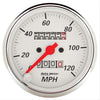 AutoMeter 1396 Arctic White 3-1/8” Speedometer, 0-120 MPH, Mechanical, incandescent lighting, for 5/8”-18 thread cable, analog, sold individually