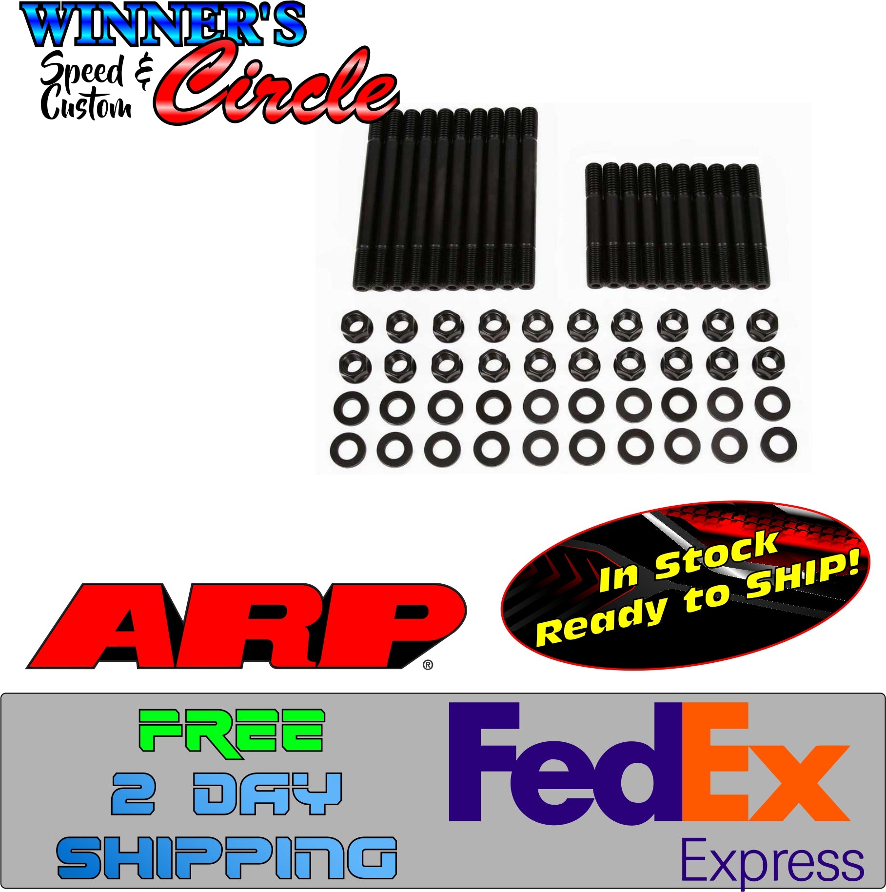 ARP 1544001 SBF Head Stud Kit 289302 Factory Head 6pt · Winners Circle