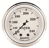 AutoMeter 1632 Old-Tyme White 2-1/16” Water Temperature gauge, Mechanical, ranges 120-240° F, white face, incandescent lighting, analog, sold individually