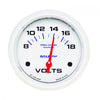 AutoMeter 200757 Marine White 2-5/8” Voltmeter gauge, Electrical, ranges 8-18 Volts, white face, analog, sold individually