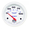 AutoMeter 200759 Marine White 2-5/8” Oil Pressure gauge, Electrical, ranges 0-100 PSI, white face, analog, sold individually