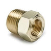 AutoMeter 2264 Adapter Fitting for Mechanical Temperature Gauge, brass, straight, ½-1/16” NPT Male to 5/8”-18 UNF Female, sold individually