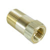 AutoMeter 2270 Adapter Fitting for Mechanical Temperature Gauge, brass, straight, extended legth, ½” NPT Male to 5/8”-18 UNF Female, sold individually
