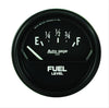 AutoMeter 2316 Autogage 2-5/8” Fuel Level gauge, Electrical, sender range 0 ohmsE/90 ohmsF, black face, analog, sold individually