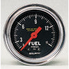 AutoMeter 2411 Traditional Chrome 2-1/16” Fuel Pressure gauge, Mechanical, ranges 0-15 PSI, black face, incandescent lighting, analog, sold individually