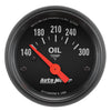 AutoMeter 2639 Z-Series 2-1/16” Oil Temperature gauge, Electrical, ranges 140-300° F, black face, incandescent lighting, analog, sold individually