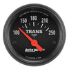 AutoMeter 2640 Z-Series 2-1/16” Transmission Temperature gauge, Electrical, ranges 100-250° F, black face, incandescent lighting, analog, sold individually
