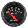 AutoMeter 2651 Z-Series 2-1/16” Voltmeter gauge, Electrical, ranges 16-36 Volts, black face, incandescent lighting, analog, sold individually