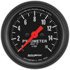 AutoMeter 2654 Z-Series 2-1/16” Pyrometer gauge, Digital Stepper Motor, Electrical, incandescent, 0-1600° F, black face, analog, sold individually