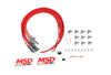 MSD 31189 Universal Super Conductor 8.5MM Spark Plug Wire Set, for use with late model HEI “spark plug top” distributor caps, Red Wires with Gray Boots