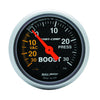 AutoMeter 3303 Sport-Comp 2-1/16" Boost/Vacuum gauge, range from 30 in Hg/30 PSI, black face, incandescent lighting, analog, mechanical, Sold Individually