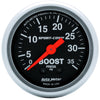 AutoMeter 3304 Sport-Comp 2-1/16" Boost Pressure gauge, range from 0-35 PSI, black face, incandescent lighting, analog, mechanical, Sold Individually