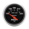 AutoMeter 3337 Sport-Comp 2-1/16” Water Temperature gauge, Electrical, range 100-250 degrees, black face, incandescent lighting, analog, sold individually
