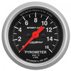 AutoMeter 3344 Sport-Comp 2-1/16” Pyrometer gauge, Digital Stepper Motor, ranges 0-1600° F, black face, analog, sold individually