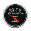AutoMeter 3391 Sport-Comp 2-1/16” Voltmeter gauge, Electrical, ranges 8-18 Volts, black face, incandescent lighting, analog, sold individually