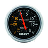 AutoMeter 3401 Sport-Comp Vac/Boost 2-5/8" Mechanical gauge, measures vacuum and boost ranging from 30 in. Hg. to 20 PSI