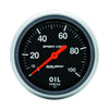 AutoMeter 3421 Sport-Comp 2-5/8" Oil Pressure gauge, range from 0-100 PSI, black face, incandescent lighting, analog, mechanical, Sold Individually