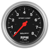 AutoMeter 3991 Sport-Comp 3-3/8” In-Dash 8,000 RPM Tachometer, incandescent lighting, includes mounting hardware, sold individually