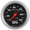 AutoMeter 3992 Sport-Comp 3-3/8" Speedometer, 0-120 MPH, Mechanical, incandescent lighting, for 5/8”-18 thread speedometer cable, analog, sold individually