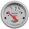 AutoMeter 4315 Ultra-Lite 2-1/16” Fuel Level gauge, Electrical, sender range 73 ohmsE/10 ohmsF, silver face, analog, sold individually