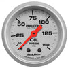 AutoMeter 4323 Ultra-Lite 2-1/16” Oil Pressure gauge, Mechanical, range from 0-150 PSI, silver face, incandescent lighting, analog