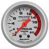 AutoMeter 4328 Ultra-Lite 2-1/16” Nitrous Pressure gauge, Mechanical, range from 0-2000 PSI, silver face, incandescent lighting, analog