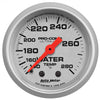 AutoMeter 4331 Ultra-Lite 2-1/16” Water Temperature gauge, Mechanical, ranges from 140-280° F, silver face, incandescent lighting, analog