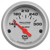 AutoMeter 4348 Ultra-Lite 2-1/16” Oil Temperature gauge, Electrical, ranges from 140-300° F, silver face, incandescent lighting, analog