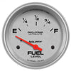 AutoMeter 4414 Ultra-Lite 2-5/8” Fuel Level gauge, Electrical, sender range 0 ohmsE/90 ohmsF, silver face, analog, sold individually