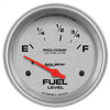 AutoMeter 4415 Ultra-Lite 2-5/8” Fuel Level gauge, Electrical, sender range 73 ohmsE/10 ohmsF, silver face, analog, sold individually