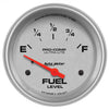 AutoMeter 4417 Ultra-Lite 2-5/8” Fuel Level gauge, Electrical, sender range 0 ohmsE/30 ohmsF, silver face, analog, sold individually
