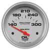 AutoMeter 4447 Ultra-Lite 2-5/8” Oil Temperature gauge, Electrical, ranges from 140-300° F, silver face, analog, sold individually