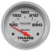 AutoMeter 4457 Ultra-Lite 2-5/8” Transmission Temperature gauge, Electrical, ranges from 100-250° F, silver face, analog, sold individually